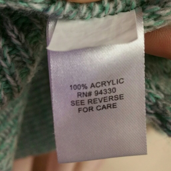 Knit Mint and Grey Cardigan - Picture 7 of 7